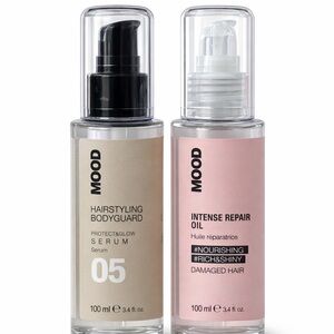 Hairstyling Bodyguard Serum and Intense Repair Oil Set - Cream and Pink